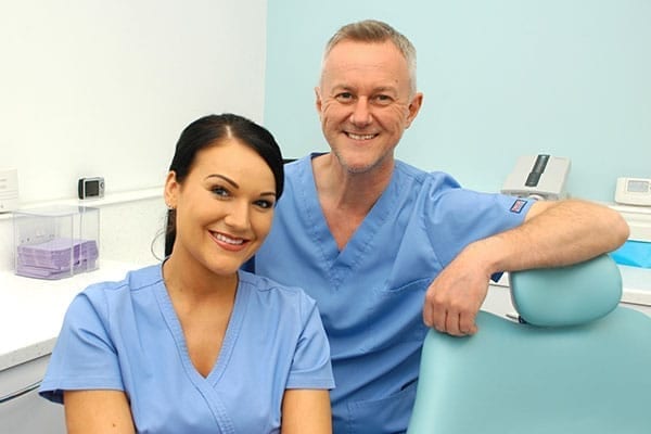 Steven Burchell with dental nurse Lydia
