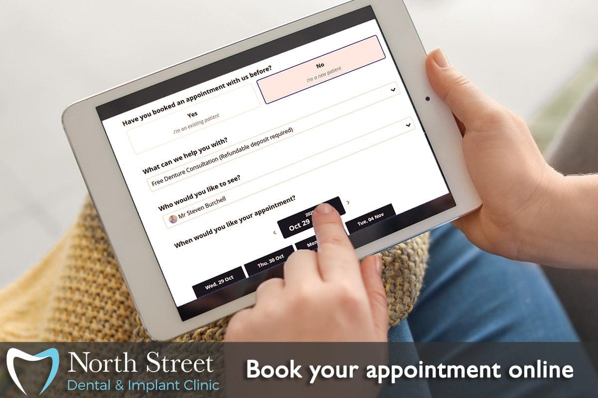 book-online-hero Patient booking a dental appointment online with North Street Dental in Dudley